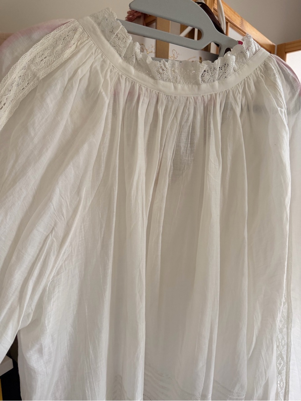 Zadig & Voltaire Theresa Cotton Lace Boho Blouse White Size L - Picture 8 of 13